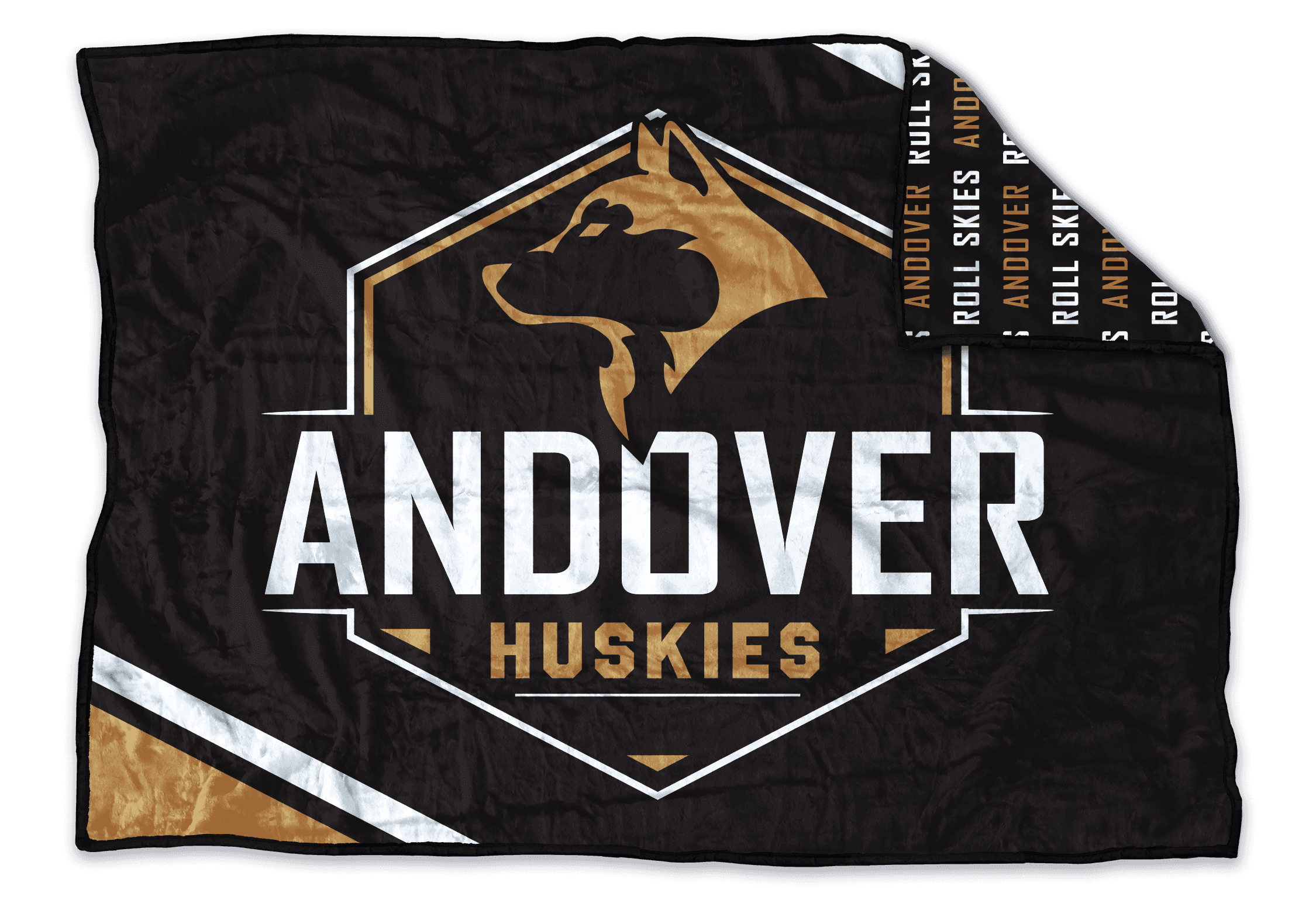Andover Huskies custom mascot blanket from the 2023 campaign that opened with 74 launch-day orders