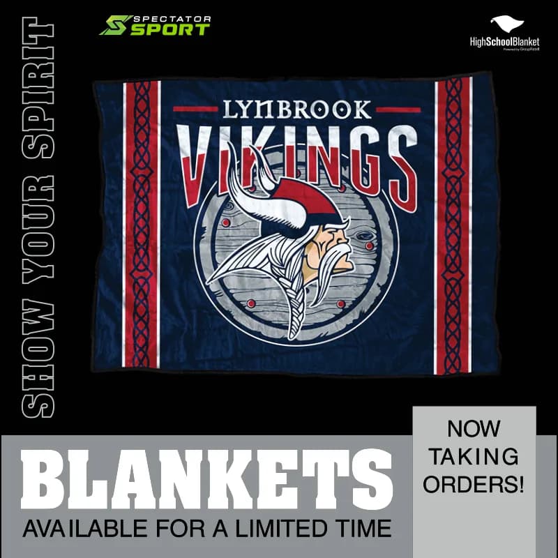 Ready-to-post social ad template in school colors with the school's blanket design